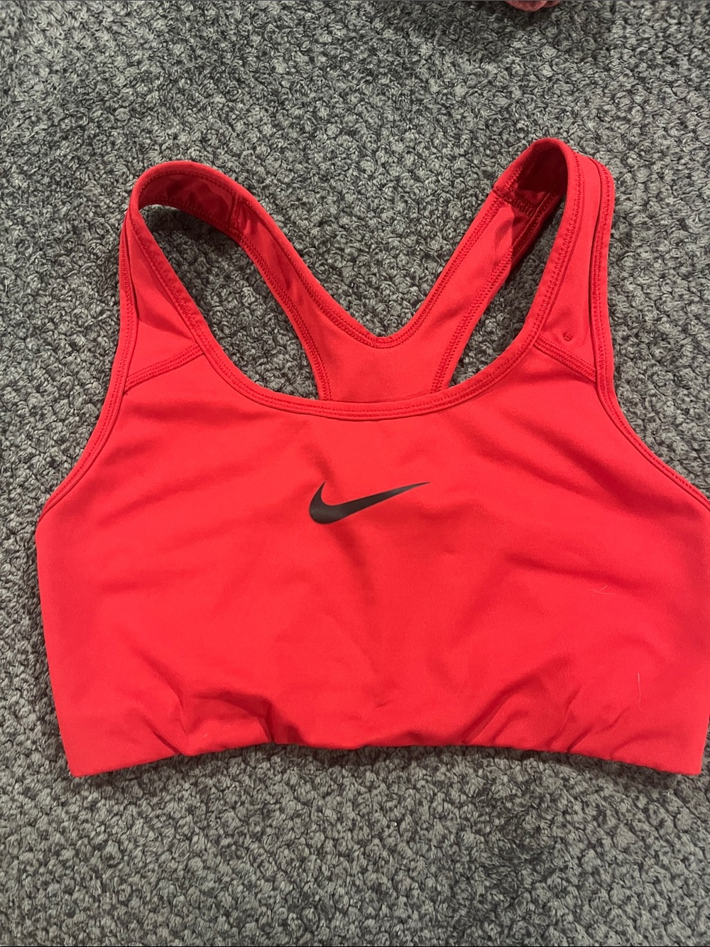 Nike Red Racerback Sports Bra with Black Swoosh